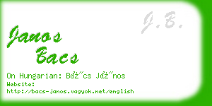 janos bacs business card